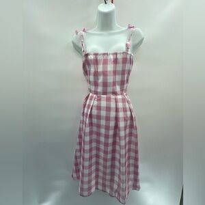 Retro Pearls Barbie Gingham Dress - Size S, NWOT